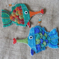 Beaded-3D-long-nosed-fish-on-wire-frames-for-sale-bazaar-africa