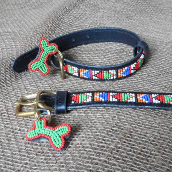 Maasai-¾-beaded-dog-collars-bright-triangles-on-leather-handmade-in-Kenya