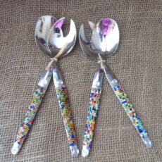 Stainless-steel-salad-servers-with-beaded-handles-crafted-by-hand-in-south-africa-for-sale-bazaar-africa